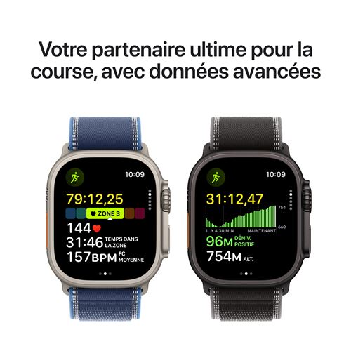 Apple Watch Ultra 3 GPS + Cellular 49mm Boitier en Titane Noir avec Bracelet Milanais en titane
