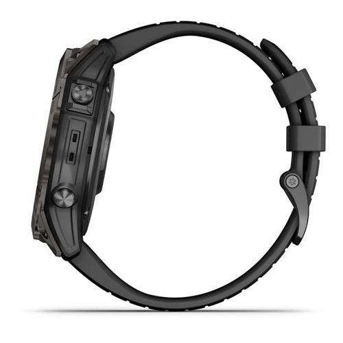 Montre connectée Garmin Epix Pro Gen 2, 51mm Acier Gray avec bracelet silicone Noir
