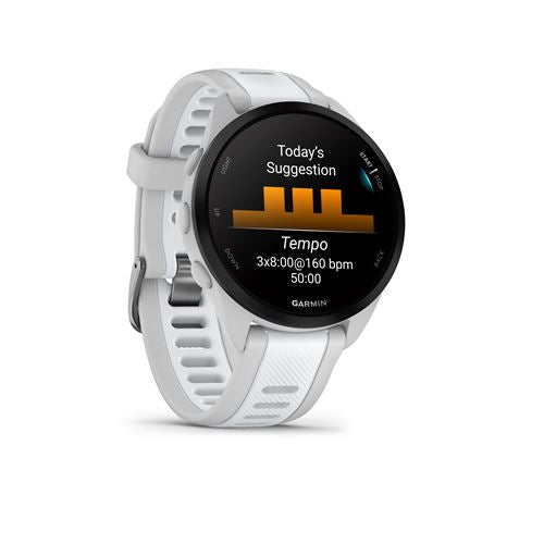 Montre connectée Garmin Forerunner 165 Blanc avec bracelet Blanc et Gris clair