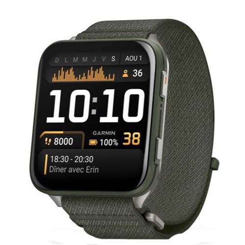 Montre connectée Garmin Venu® X1 Vert mousse avec bracelet nylon ComfortFit Vert