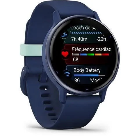 Montre GPS connectée - GARMIN - Vivoactive 5 - WiFi - 30,4 mm (1,2") - Bleu métalisé avec bracelet Bleu