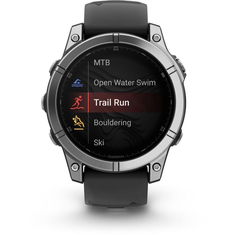 Montre connectée Garmin fenix E 47 mm Argent avec bracelet Noir
